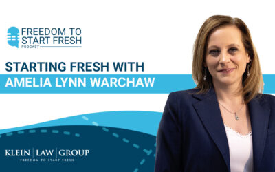 Starting Fresh podcast episode featuring Amelia Lynn Warchaw, discussing family law and personal insights, with Klein Law Group branding.
